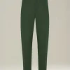 Pantalone Comfort in lino lino verde bottiglia
