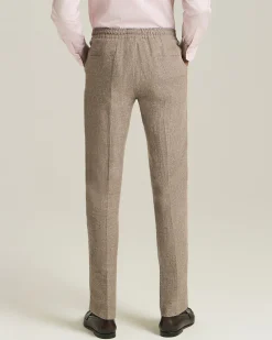 Pantalone Comfort in lino con tasche a filo