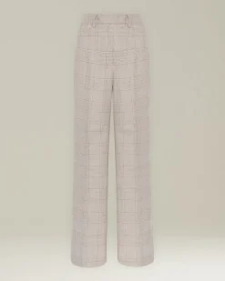 Pantalone donna a palazzo Principe di Galles in Cashmere blend