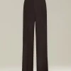 Pantalone donna a Palazzo marrone 100% Lana vergine