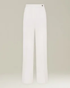 Pantalone donna dritto bianco 100% Lana