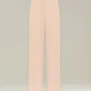 Pantalone elegante donna a palazzo rosa chiaro