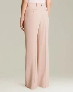 Pantalone elegante donna a palazzo rosa chiaro