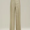 Pantalone In Viscosa Effetto Lamé