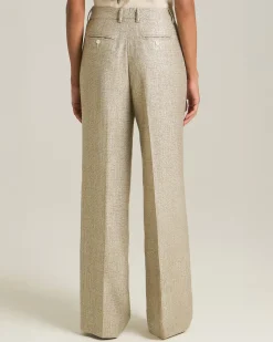 Pantalone In Viscosa Effetto Lamé