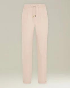 Pantalone joggers donna in cashmere color cipria