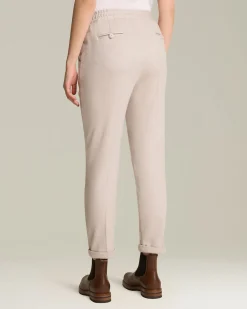 Pantalone joggers donna in cashmere color cipria