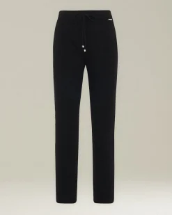 Pantalone joggers donna nero in cashmere
