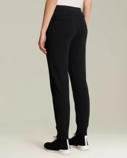 Pantalone joggers donna nero in cashmere