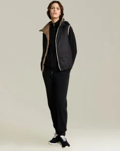 Pantalone joggers donna nero in cashmere