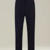 Pantalone joggers uomo blu in Fresco Lana 100%