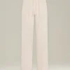 Pantalone joggerss donna in seta rosa cipria