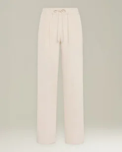 Pantalone joggerss donna in seta rosa cipria