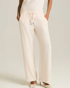 Pantalone joggerss donna in seta rosa cipria