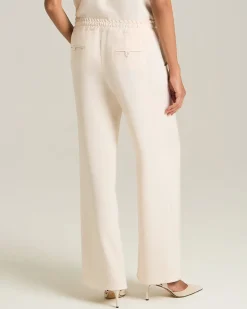 Pantalone joggerss donna in seta rosa cipria