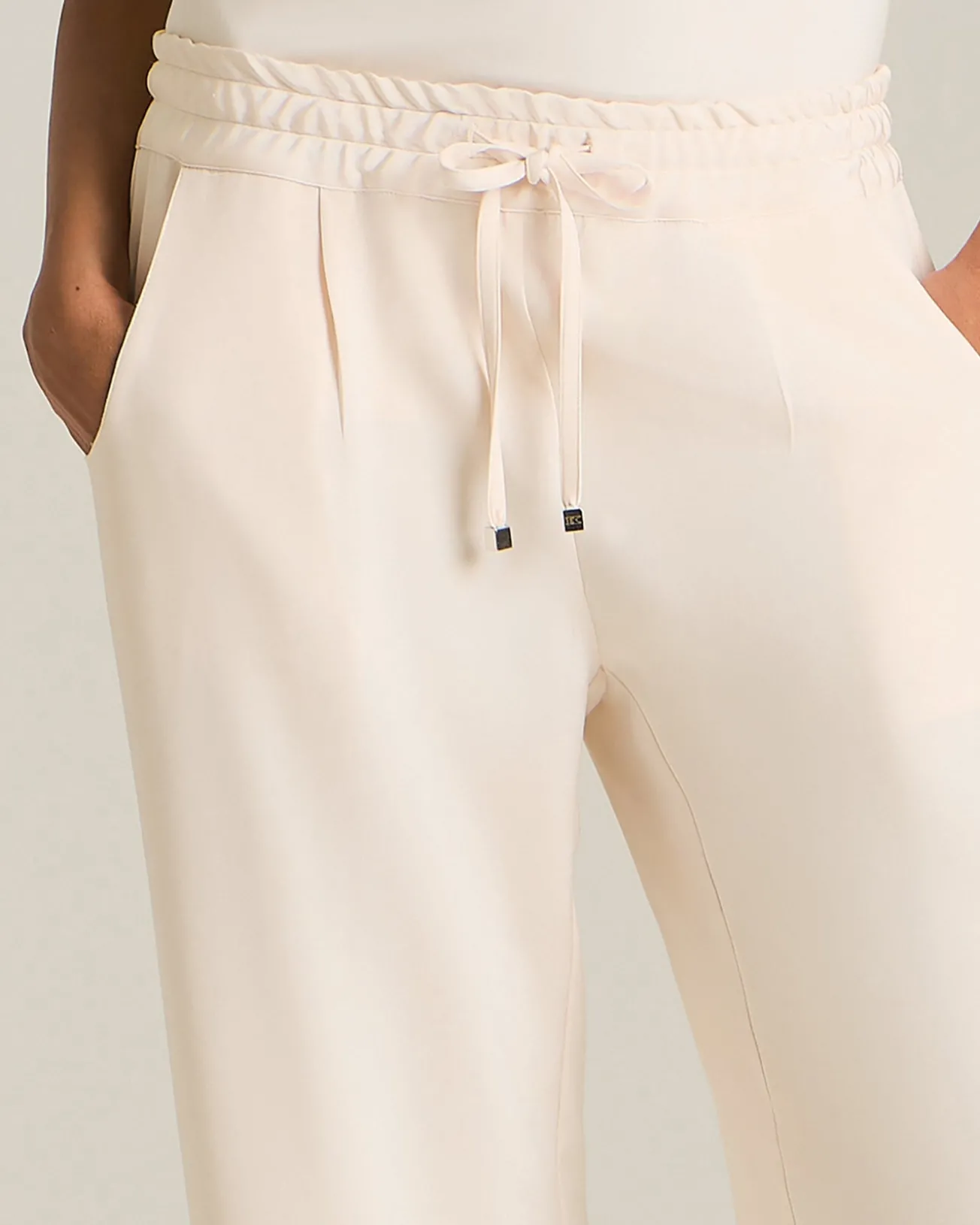 Pantalone joggerss donna in seta rosa cipria