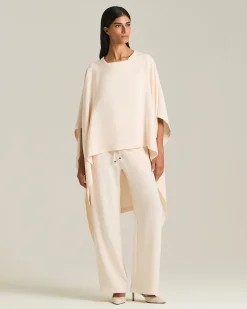 Pantalone joggerss donna in seta rosa cipria