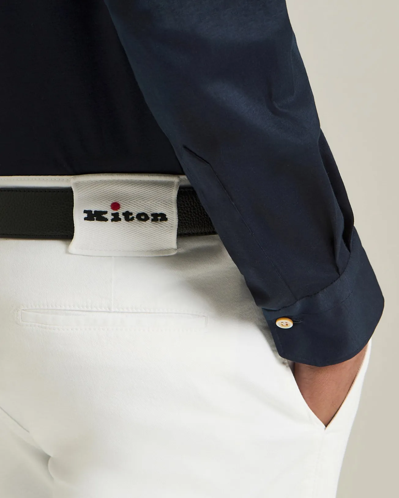 Pantalone Relax in cotone con tasche a filo laterali