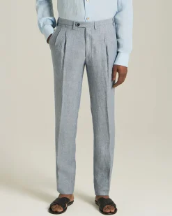 Pantalone Timeless in lino con pieghe frontali