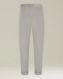 Pantalone uomo a coste con elastico blend cotone e lana