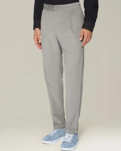 Pantalone uomo a coste con elastico blend cotone e lana