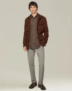 Pantalone uomo classico grigio sabbia