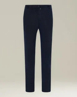 Pantalone uomo con elastico in cotone blend blu navy