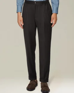 Pantalone uomo con elastico blend lana e Cashmere