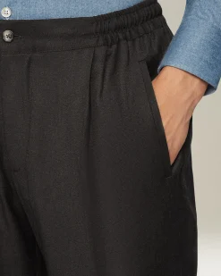 Pantalone uomo con elastico blend lana e Cashmere