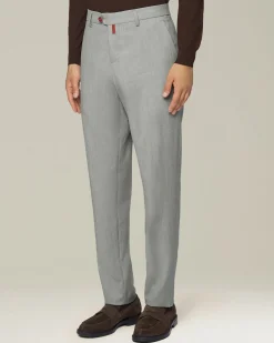 Pantalone uomo startoriale 100% Lana vergine grigio