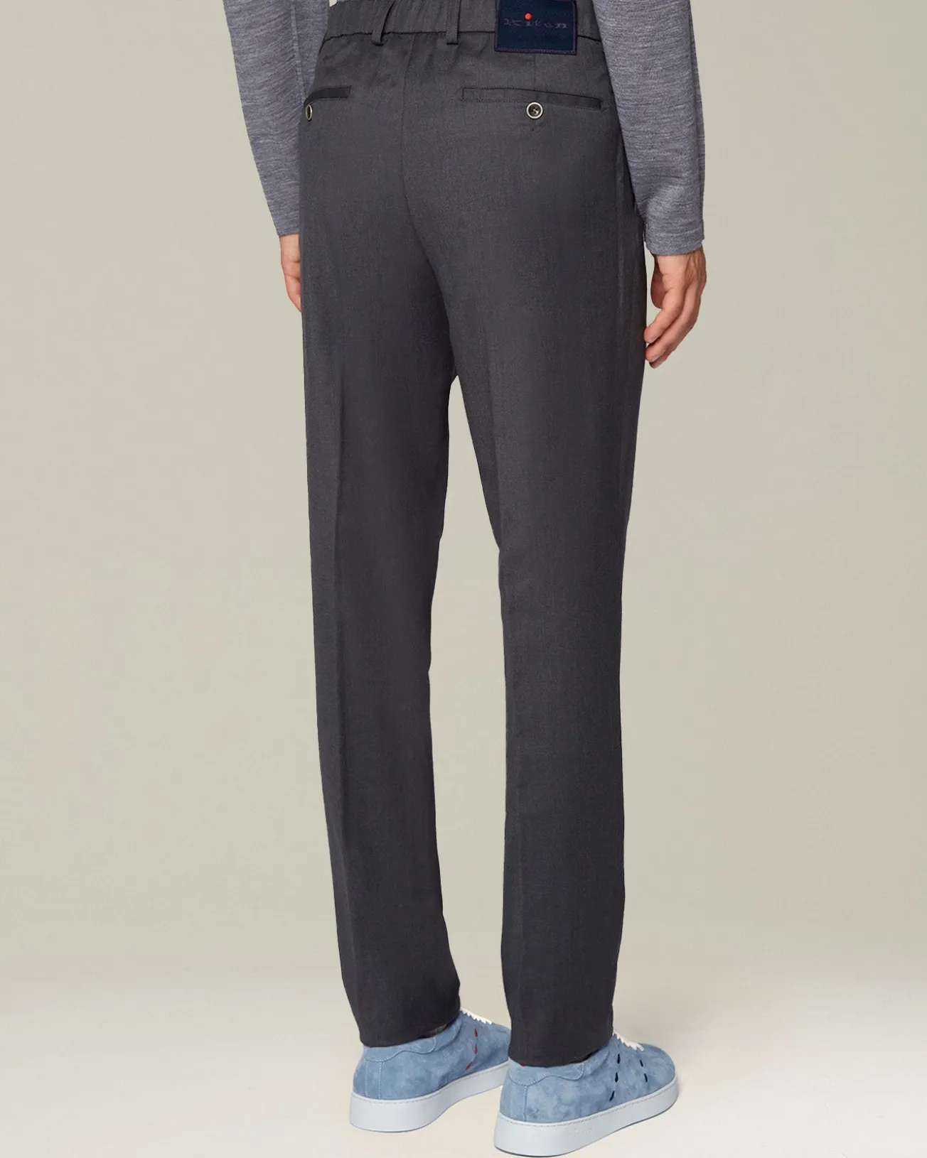 Pantalone uomo startoriale 100% Lana vergine grigio scuro