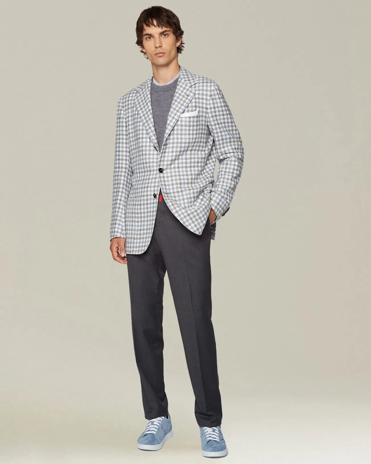 Pantalone uomo startoriale 100% Lana vergine grigio scuro