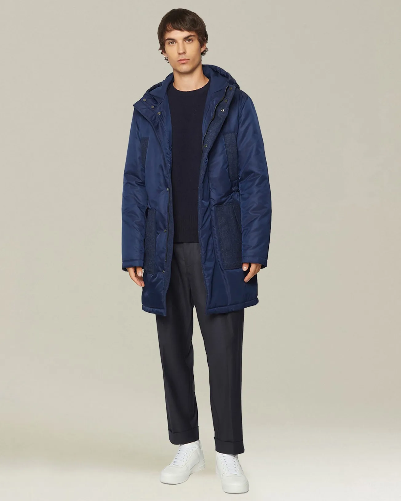 Parka High-Tech Con Inserti In Lana