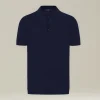 Polo uomo Deluxe in Lana e Seta blu navy