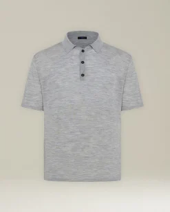 Polo uomo Deluxe in Lana e Seta grigia