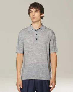 Polo uomo Deluxe in Lana e Seta grigia