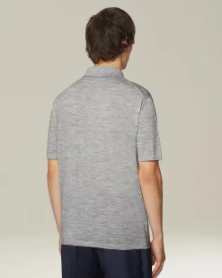 Polo uomo Deluxe in Lana e Seta grigia