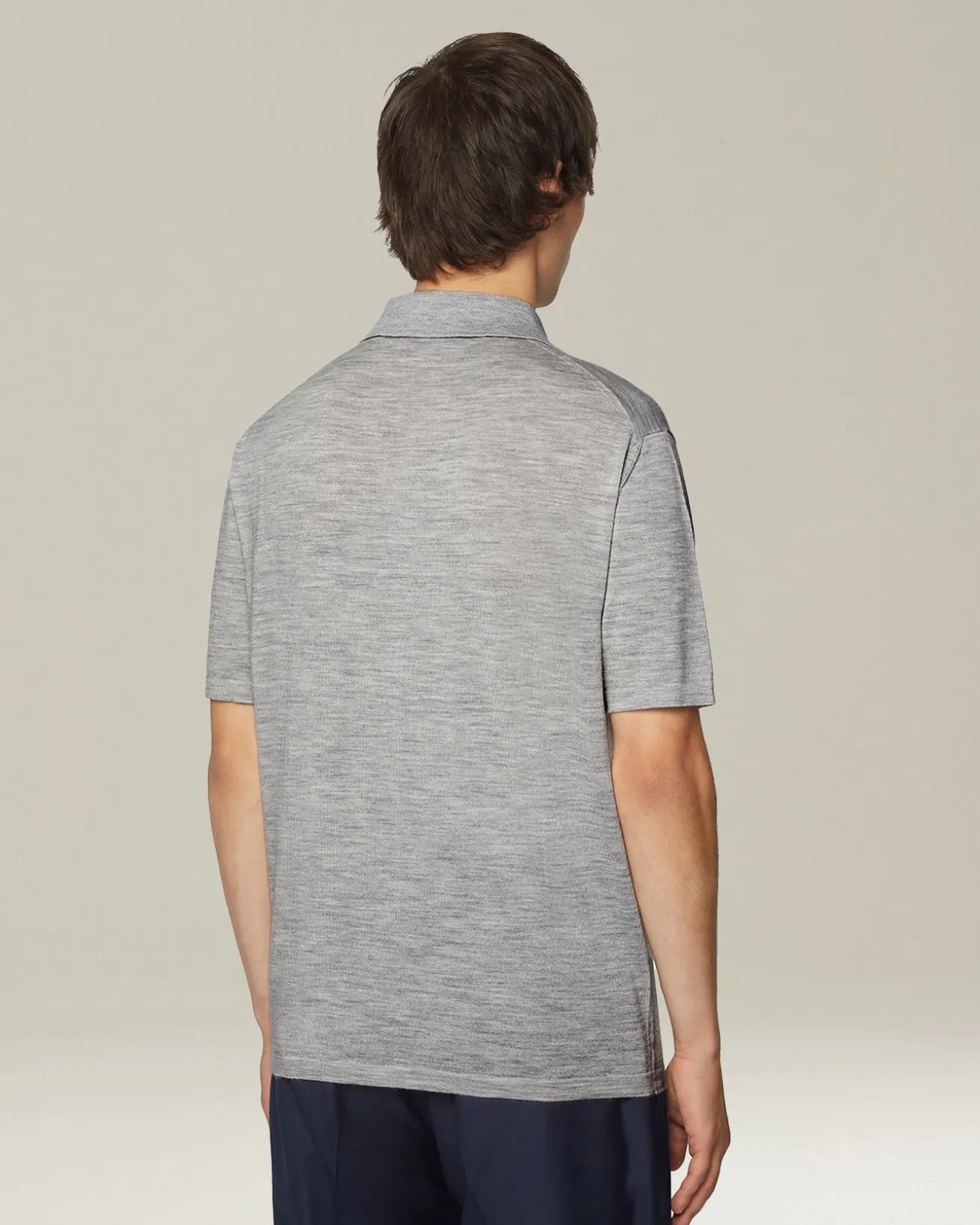Polo uomo Deluxe in Lana e Seta grigia