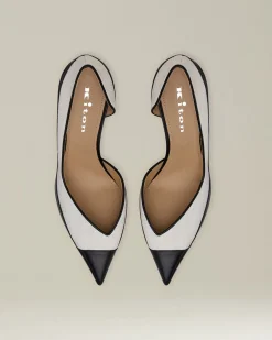 Scarpe Décolleté In Pelle Con Inserti