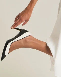 Scarpe Décolleté In Pelle Con Inserti