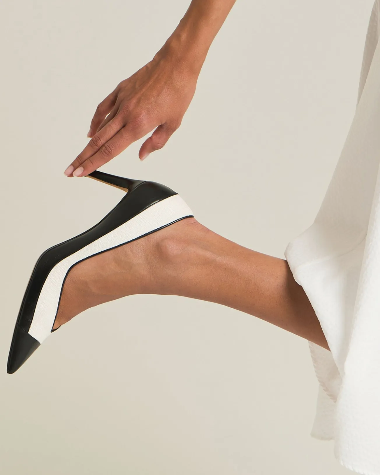 Scarpe Décolleté In Pelle Con Inserti