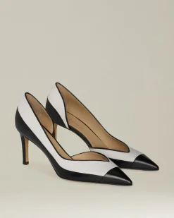 Scarpe Décolleté In Pelle Con Inserti