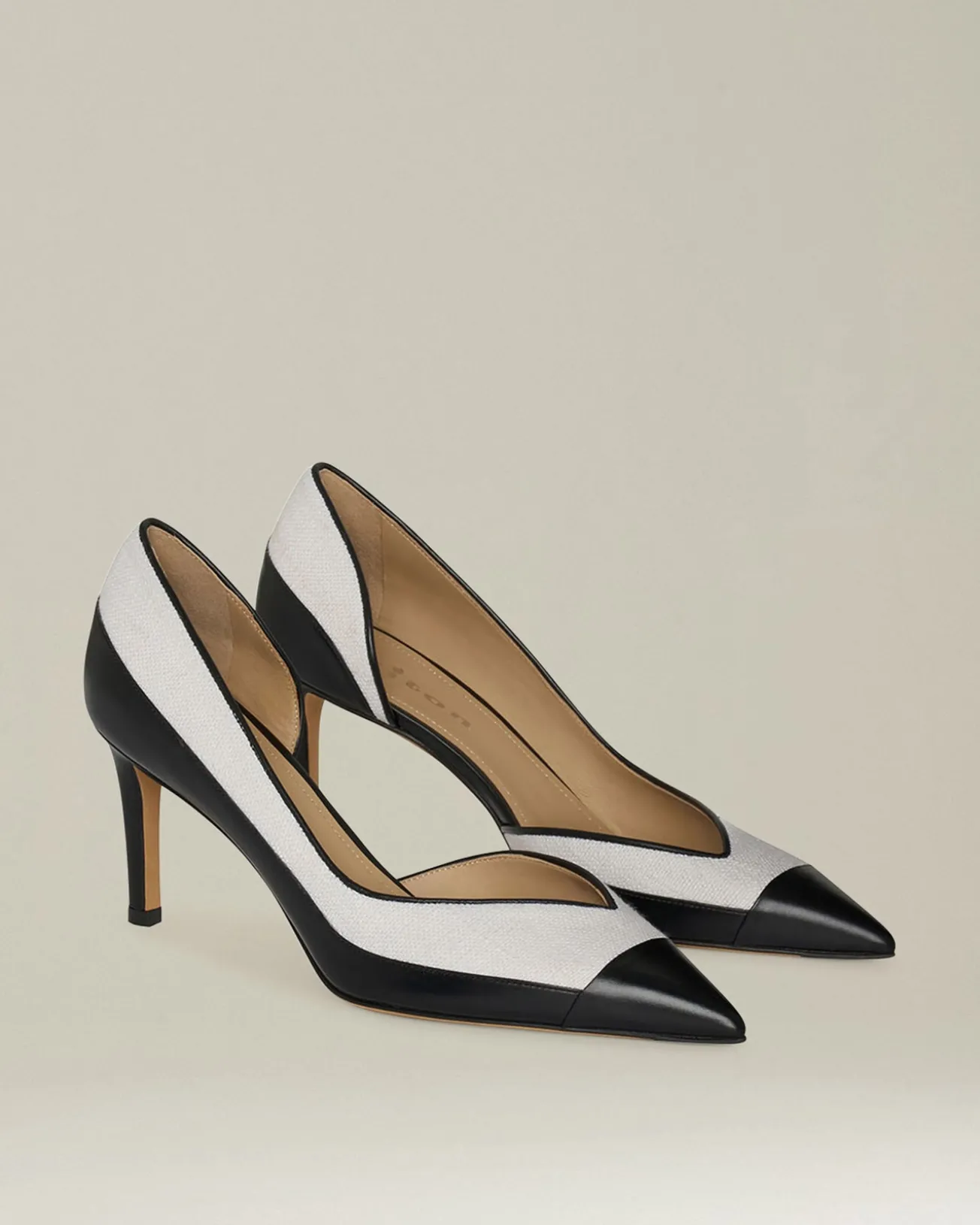 Scarpe Décolleté In Pelle Con Inserti