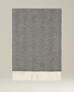 Sciarpa Spigata grigia 100% Cashmere Pregiato