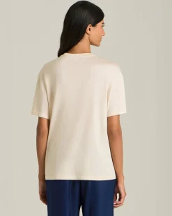 T-Shirt In Seta E Cotone Con Taschino