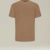 T-shirt in sofficie cotone color cammello