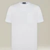 T-shirt KNT in Jersey di contone bianca con taschino