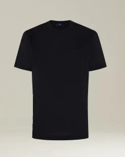 T-shirt KNT in Jersey di contone nera con taschino