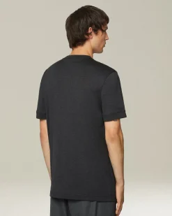T-shirt KNT in Jersey di contone grigiio scuro con taschino