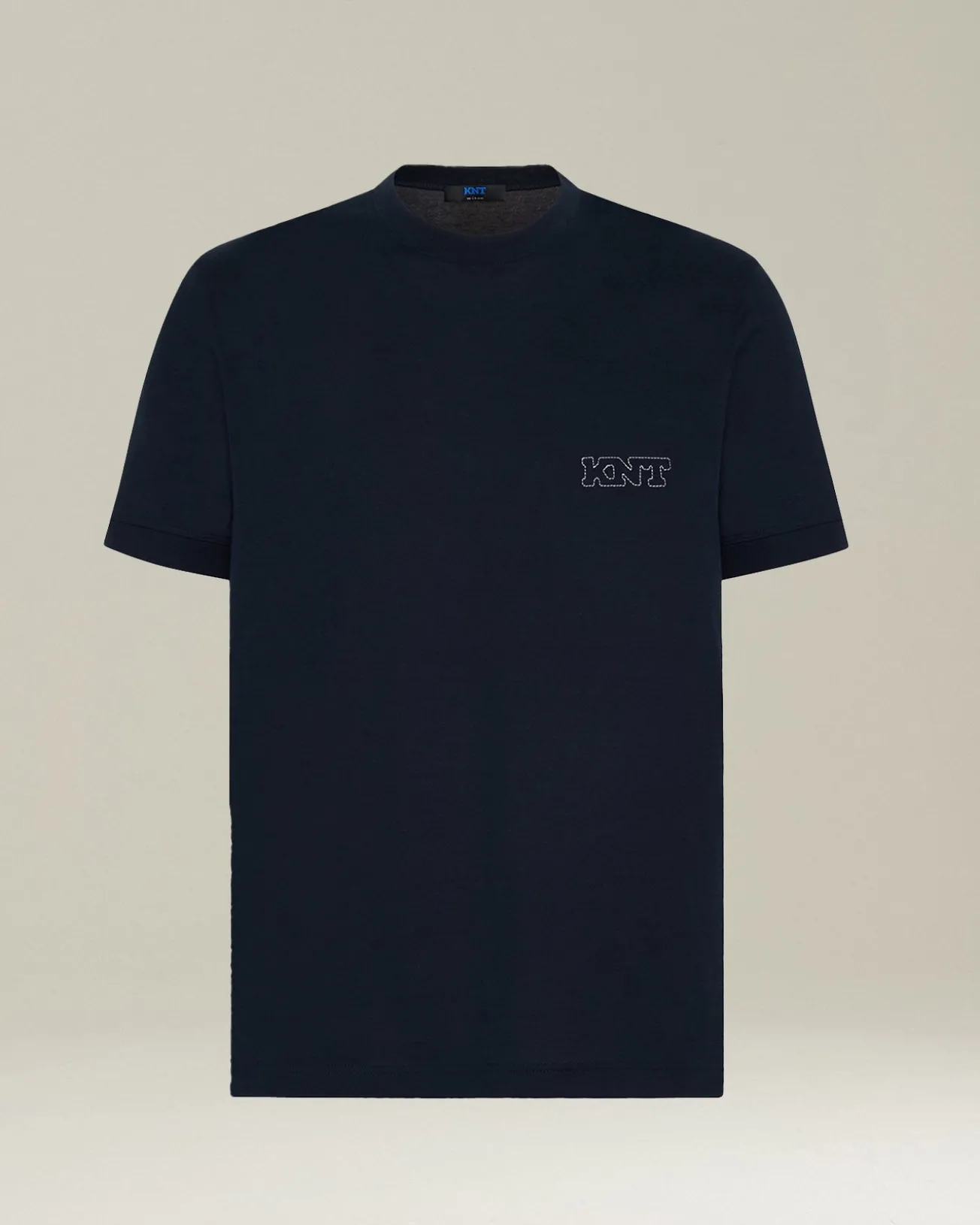 T-shirt logo nera in jersey di cotone KNT